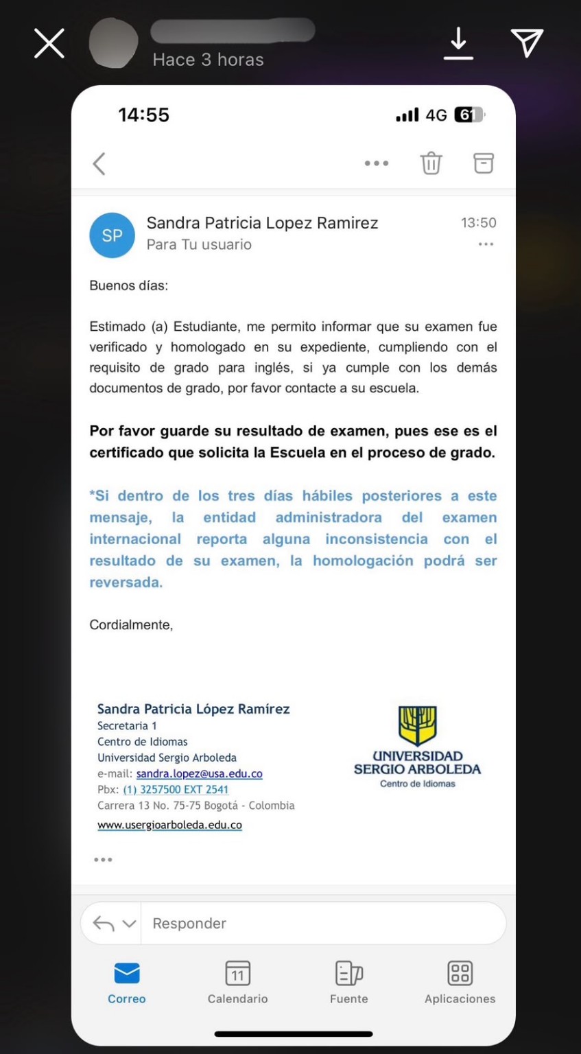 Homologación universitaria del examen para requisito de grado