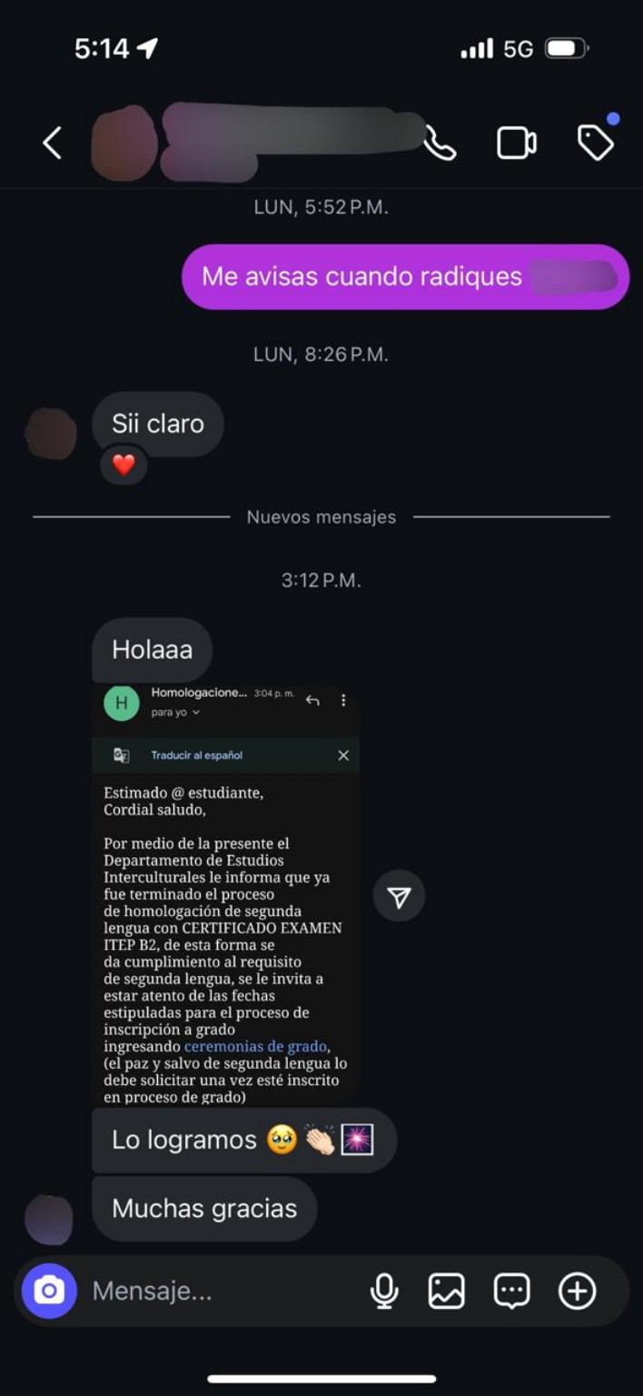 Confirmación de homologación con certificado ITEP B2